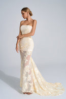 Havelock Floral Maxi Dress In Apricot