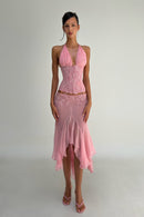 Vaylen Lace Ruffled Skirt Set
