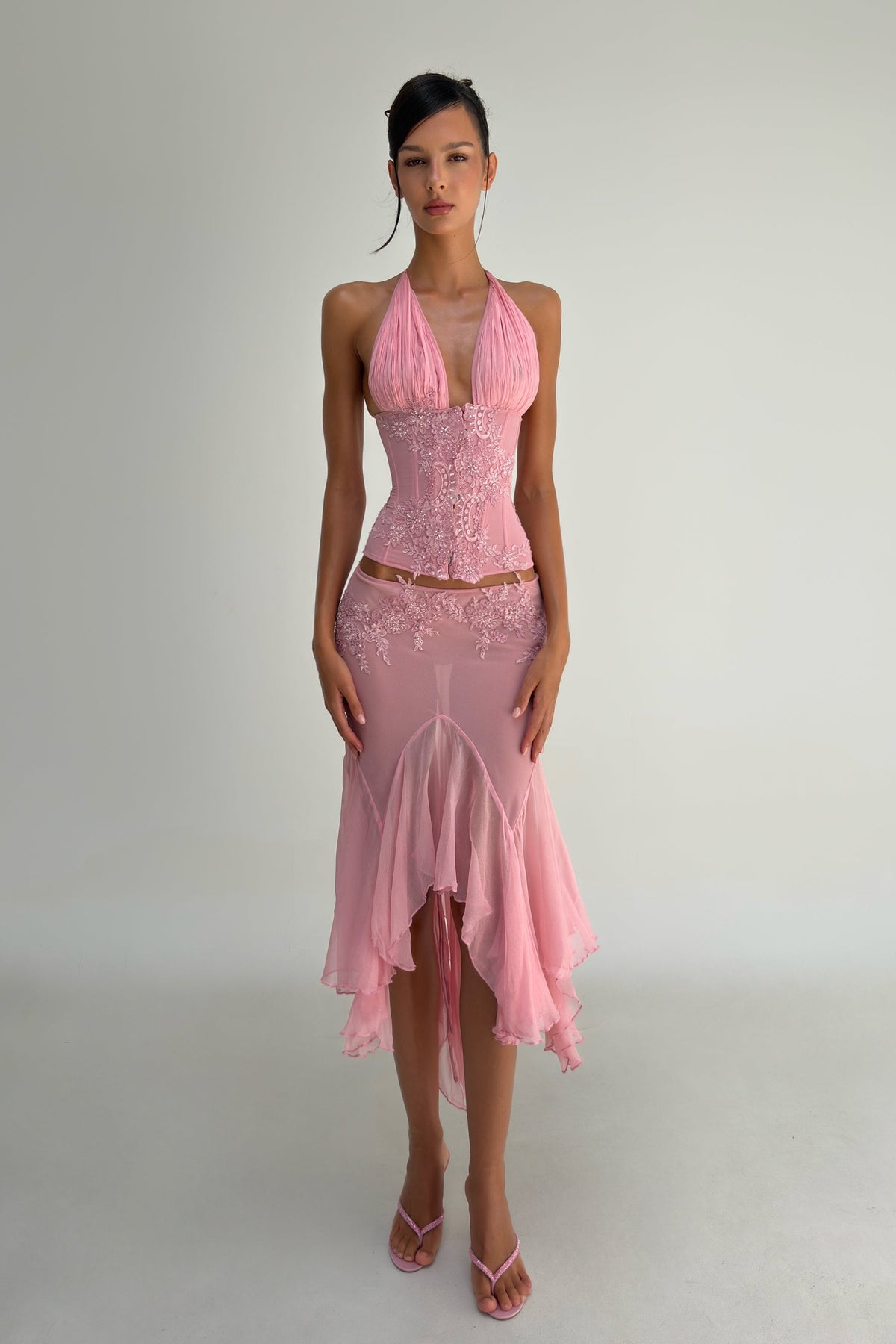 Vaylen Lace Ruffled Skirt Set