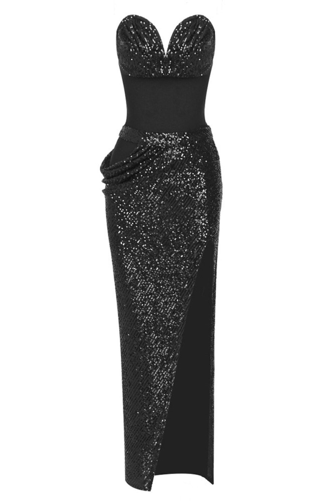 Maty Strapless Sequin Maxi Dress