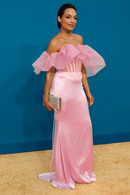 Lapani Off Shoulder Corset Satin Skirt Set