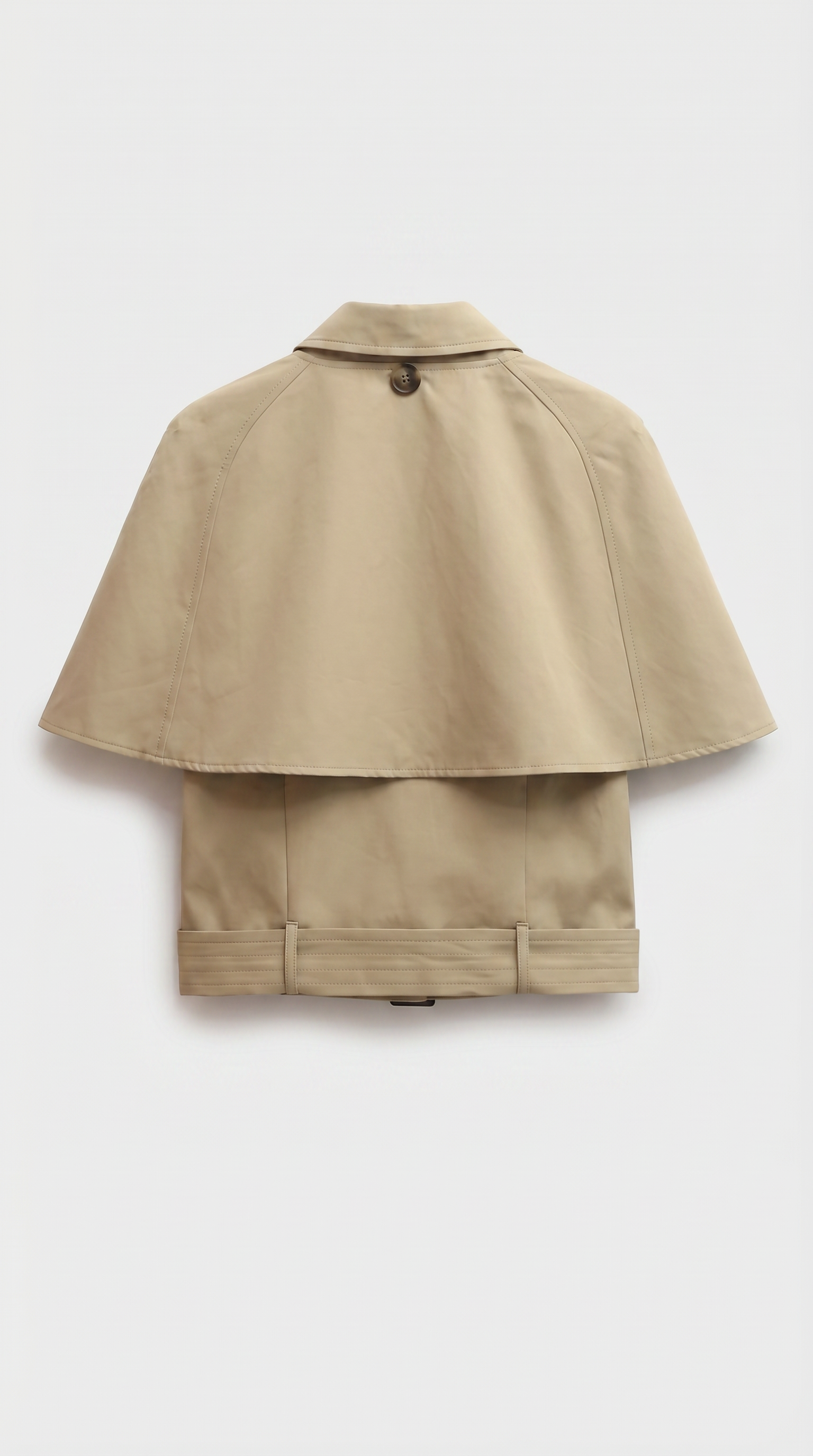 Halden Cropped Trench Cape with Belted Waist