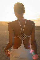 Elvina Halter Backless Maxi Dress In White
