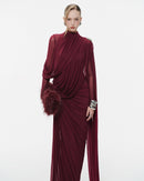 Ditza Asymmetrical Ribbon Ruched Maxi Dress
