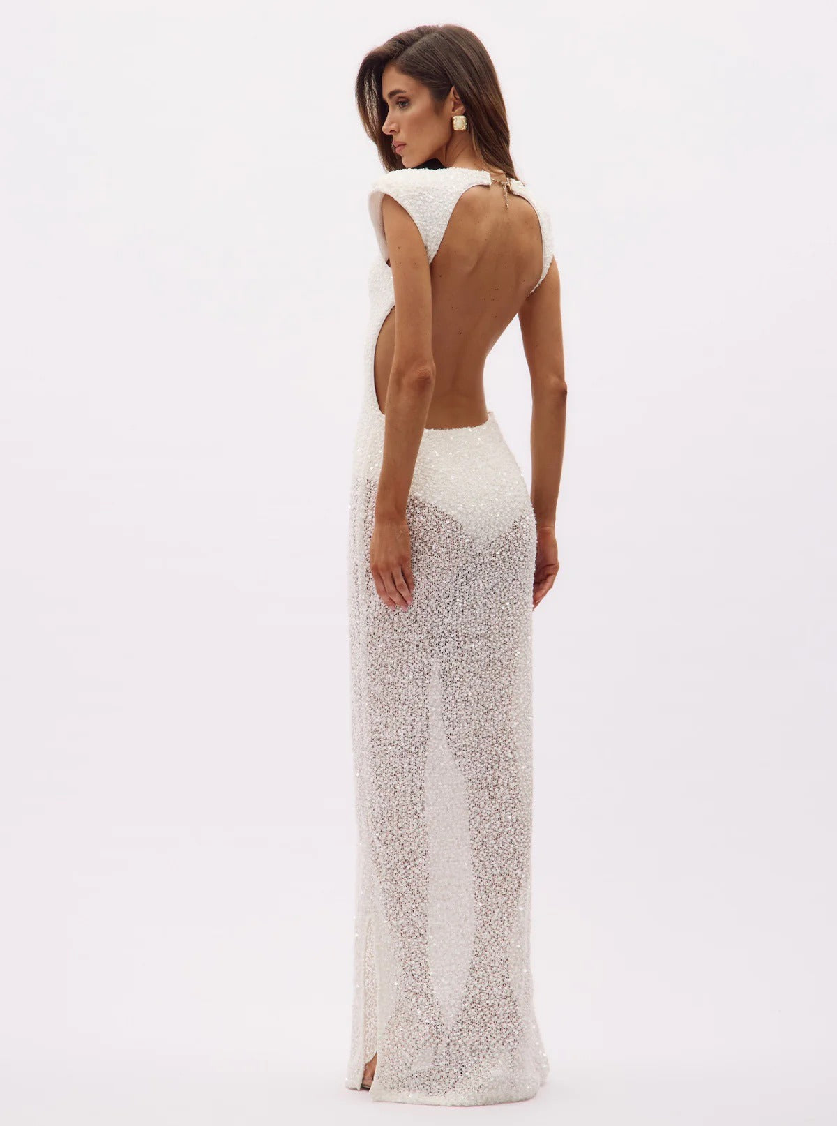 Carilli Embellished Backless Maxi Dress
