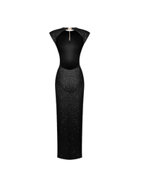 Carilli Embellished Backless Maxi Dress In Black