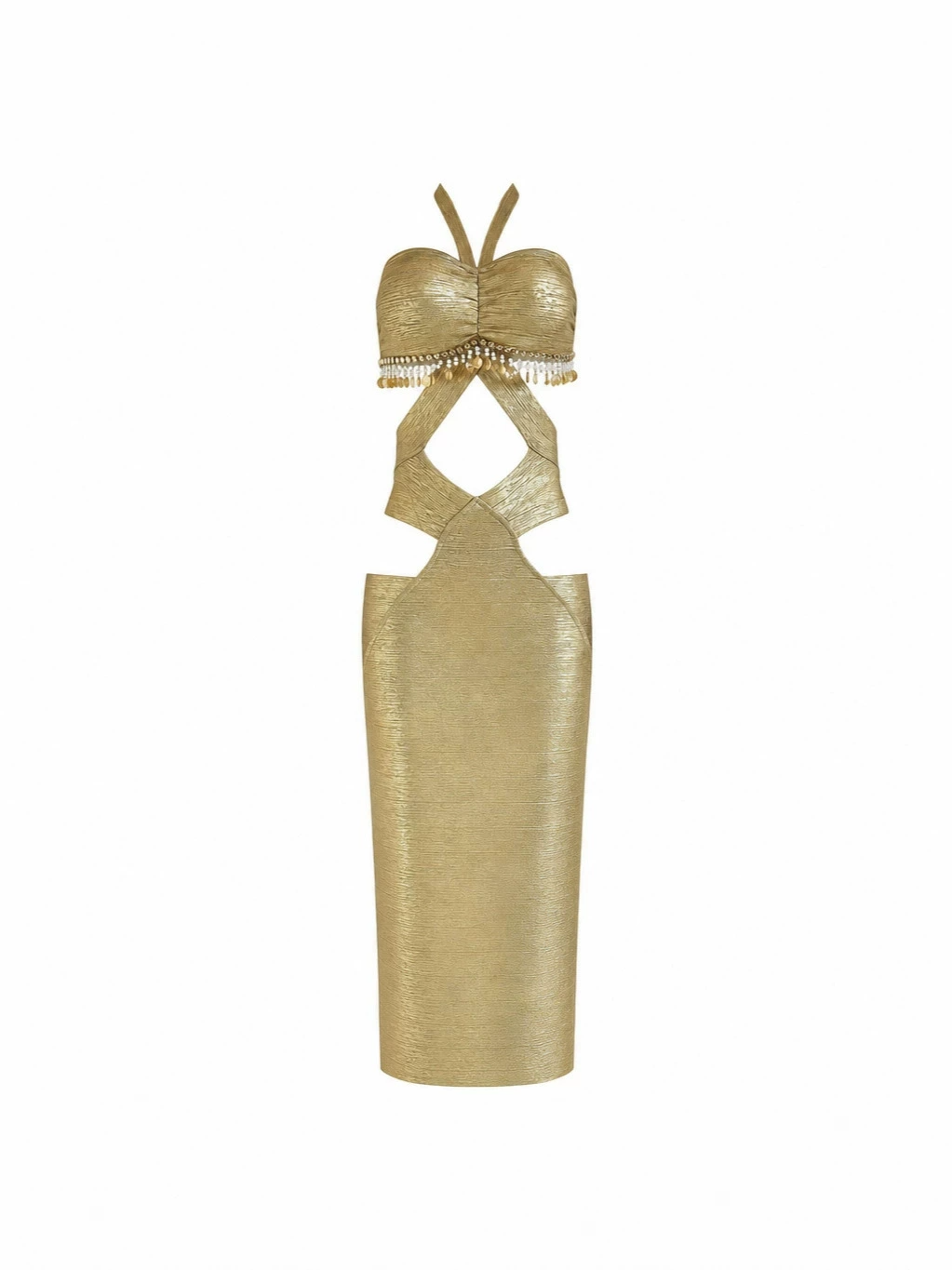 Lunexa Halterneck Cutout Bandage Maxi Dress