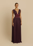 Lorysa Chiffon Maxi Dress In Brown
