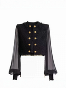 Bravexia Cropped Tweed and Mesh-Panel Jacket