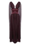 Lorysa Chiffon Maxi Dress In Brown