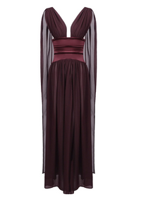 Lorysa Chiffon Maxi Dress In Brown