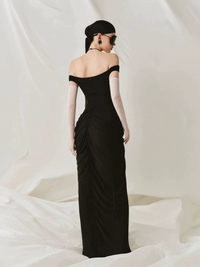 Goryelle Off Shoulder Ruch Maxi Dress