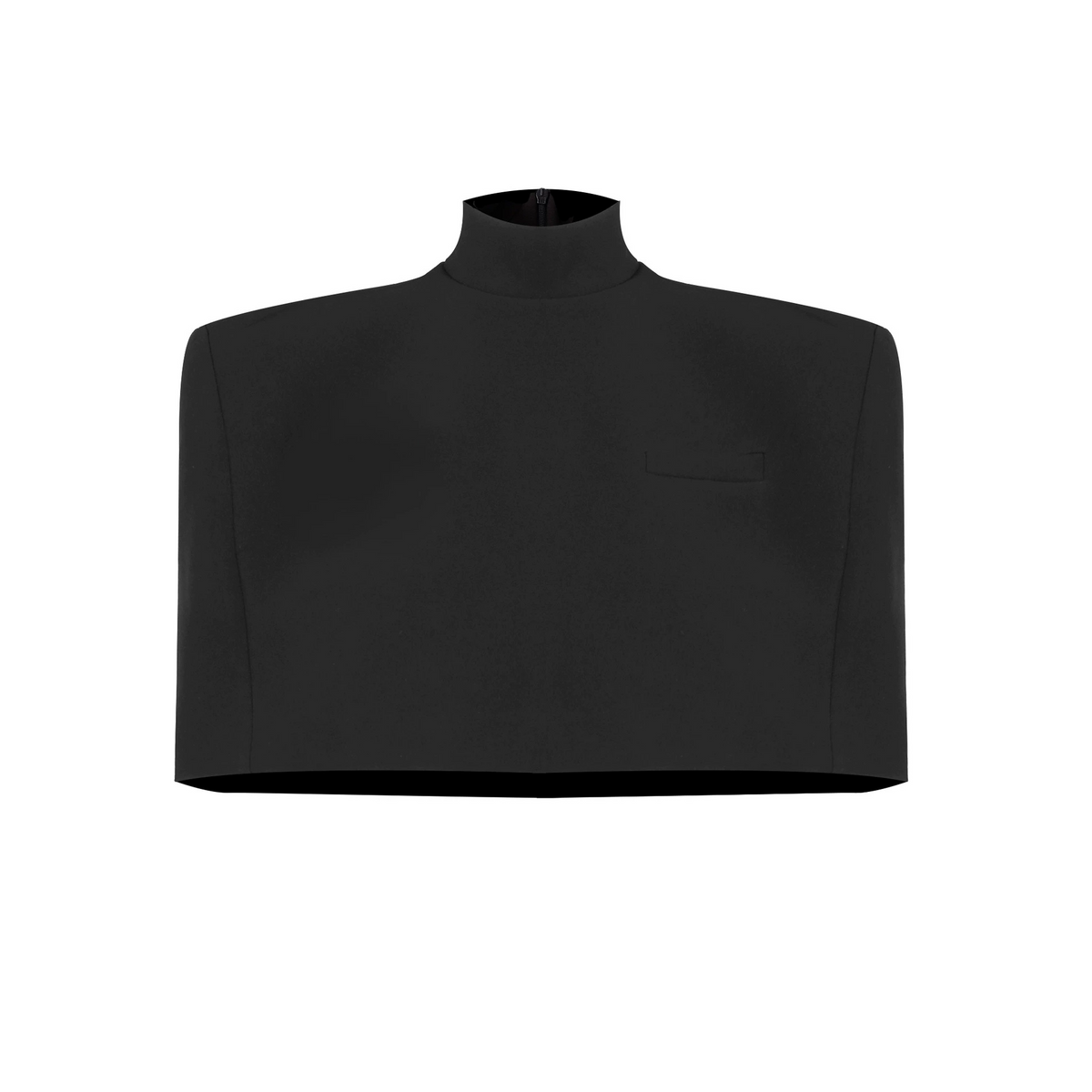 Grina Stand-Collar Cape-Style Top In Black