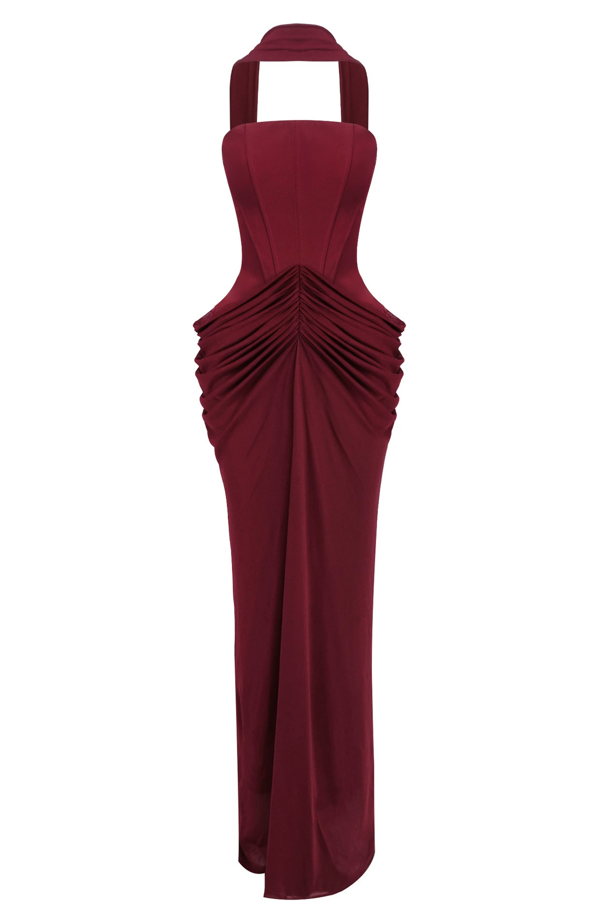 Iskren Strapless Maxi Dress In Burgundy