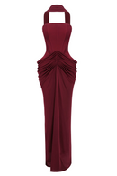 Iskren Strapless Maxi Dress In Burgundy