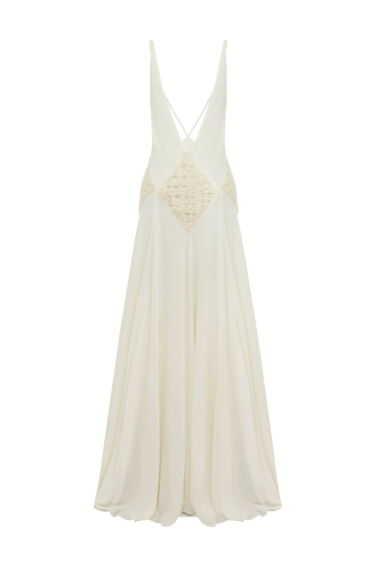 Juviko Lace Backless Maxi Dress In Beige
