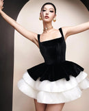 Ulyria Puff Corset Velvet Mini Dress