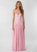 Daxelia Lace-Corset Maxi Dress In Pink