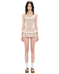 Lenvor Striped Paneled Set In Beige