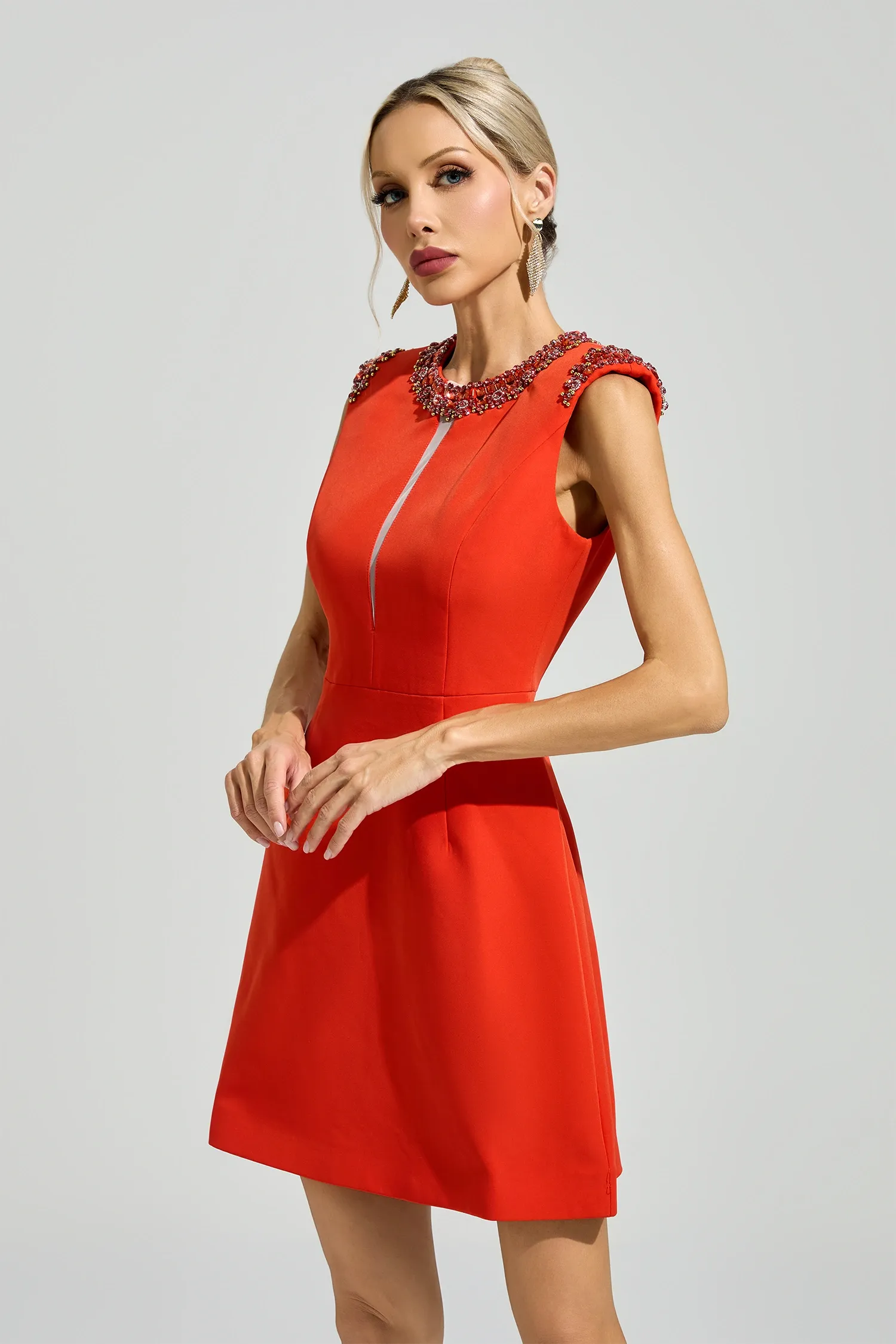 Gaby Red Sleeveless Mini Dress