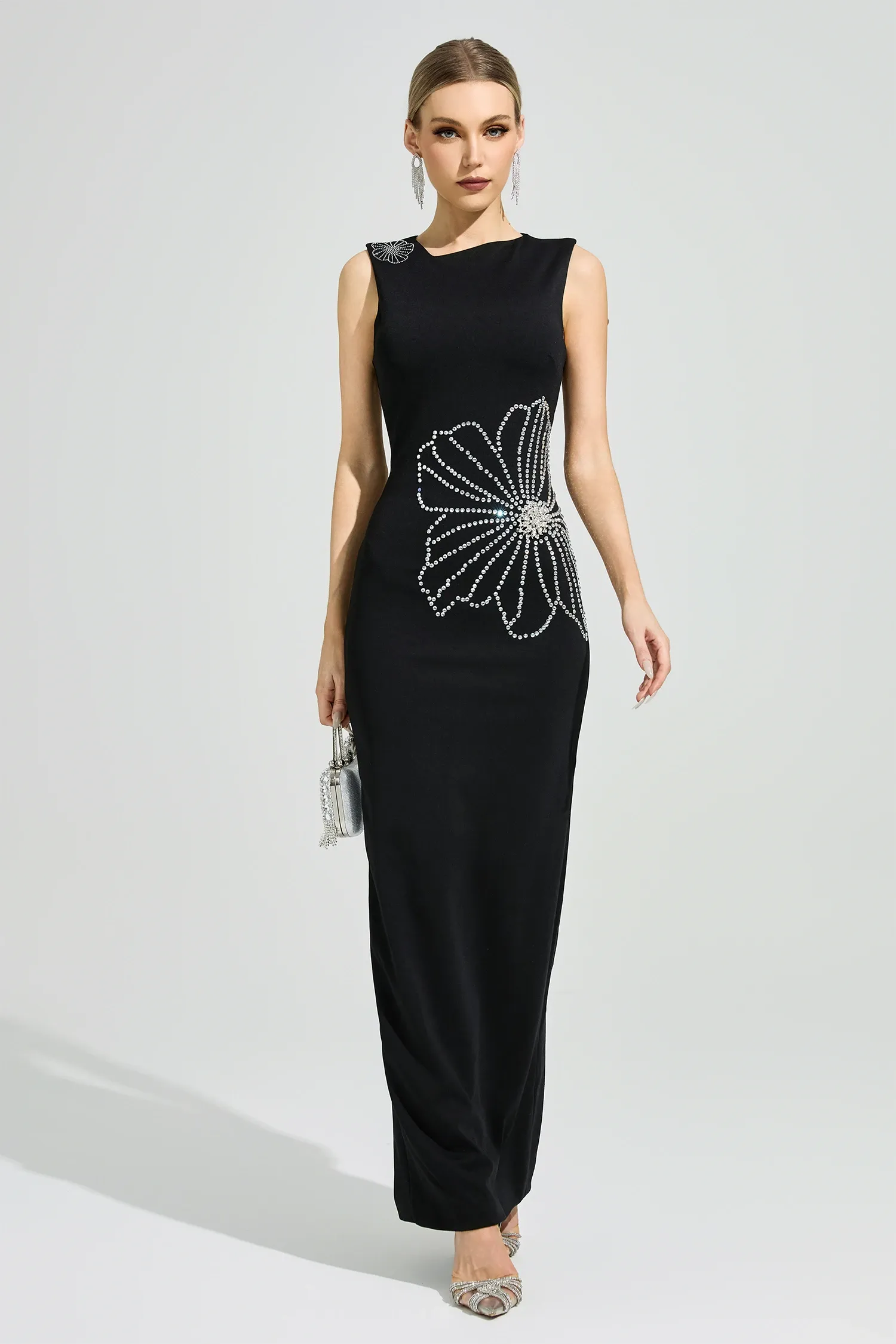 Cirexen Black Diamond Bodycon Maxi Dress