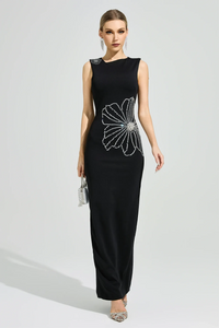 Cirexen Black Diamond Bodycon Maxi Dress