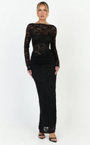 Gwyllyn Lace Backless Maxi Dress