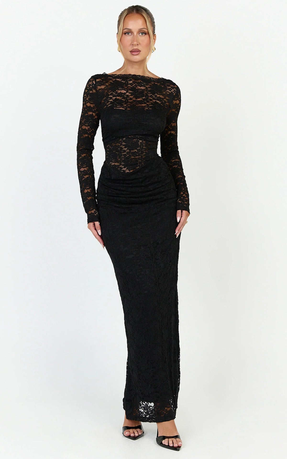 Gwyllyn Lace Backless Maxi Dress