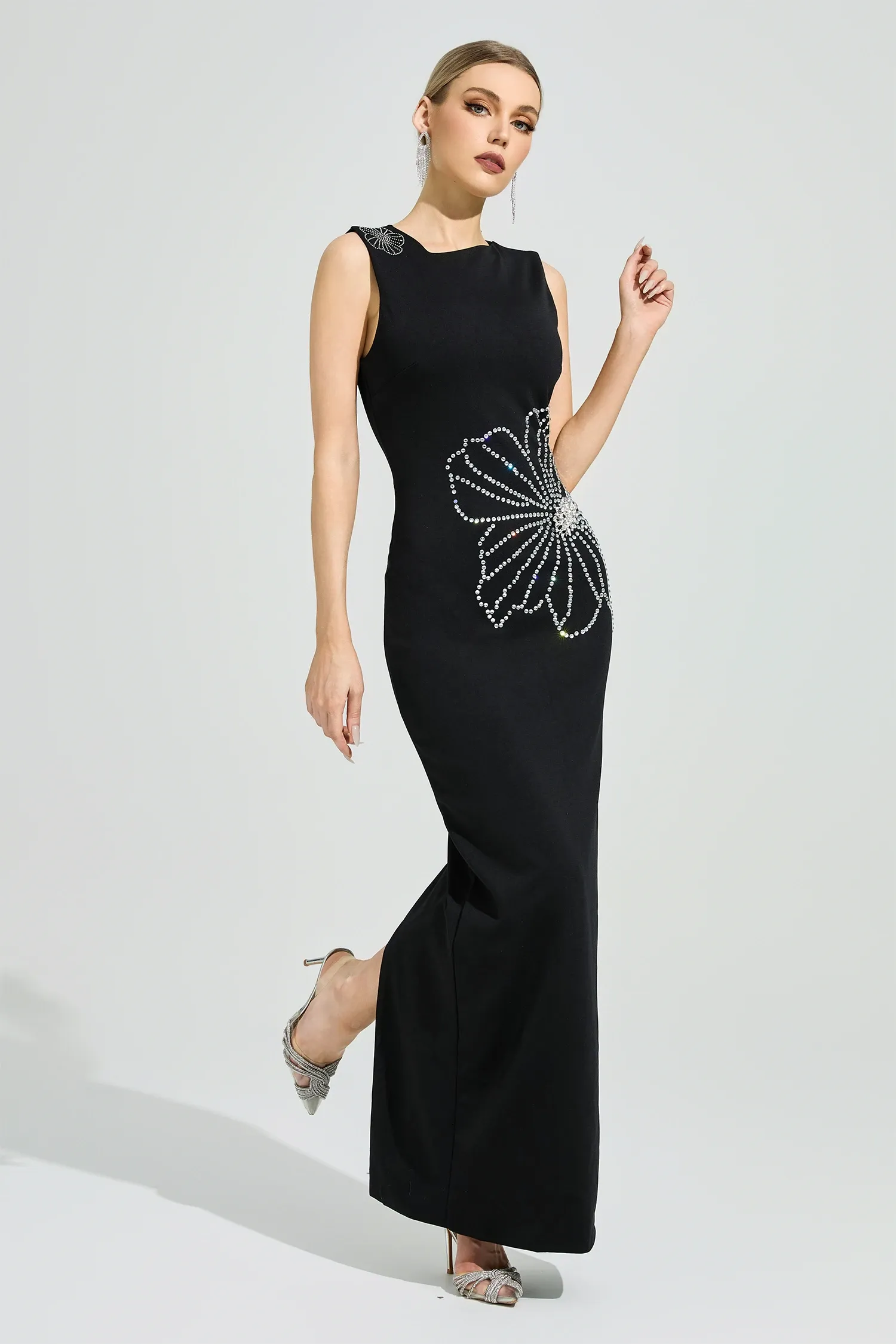 Cirexen Black Diamond Bodycon Maxi Dress