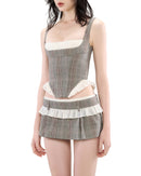 Lenvor Striped Paneled Set In Grey