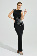 Cirexen Black Diamond Bodycon Maxi Dress