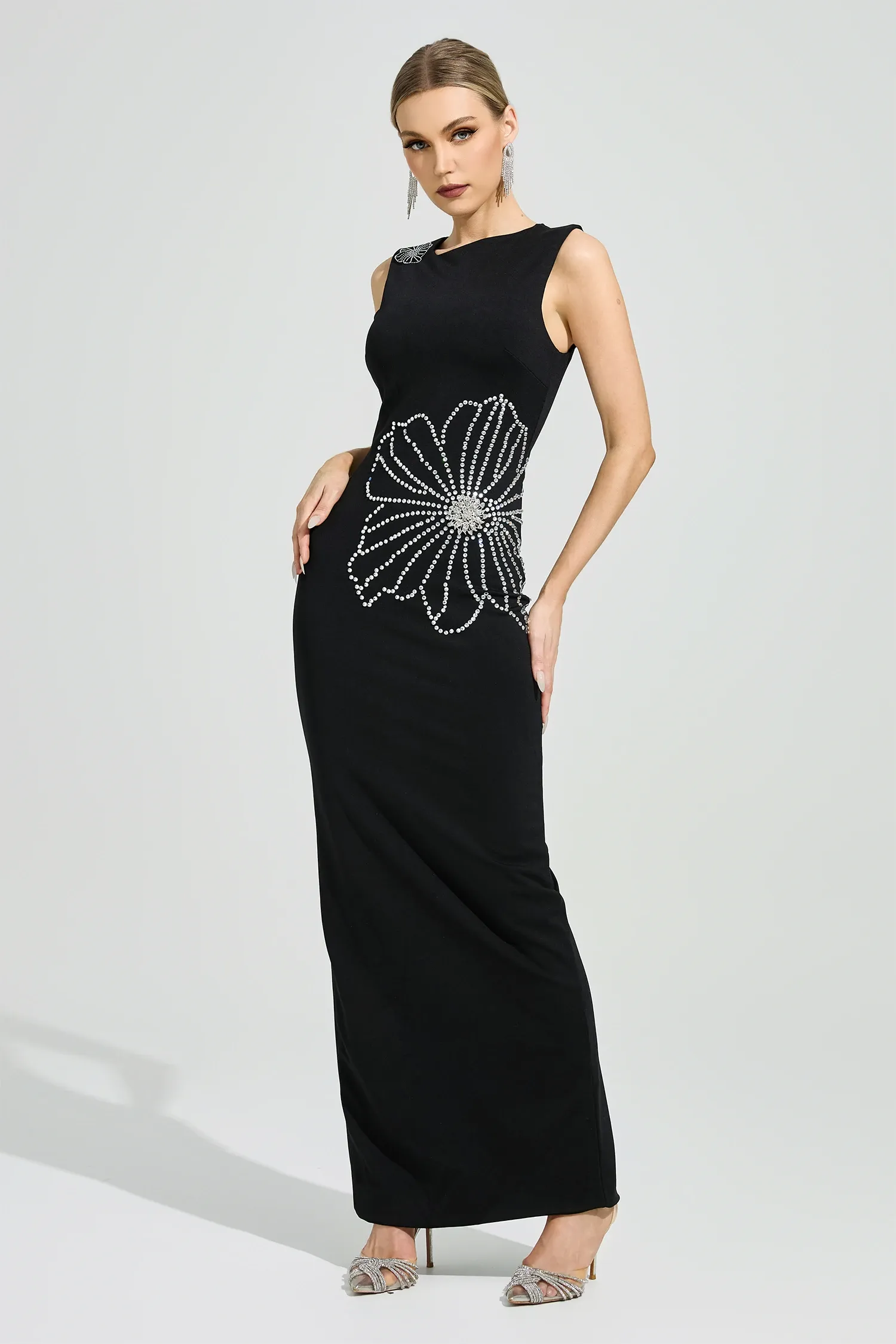 Cirexen Black Diamond Bodycon Maxi Dress