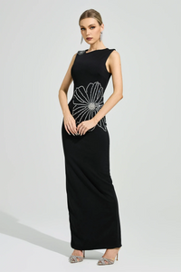 Cirexen Black Diamond Bodycon Maxi Dress