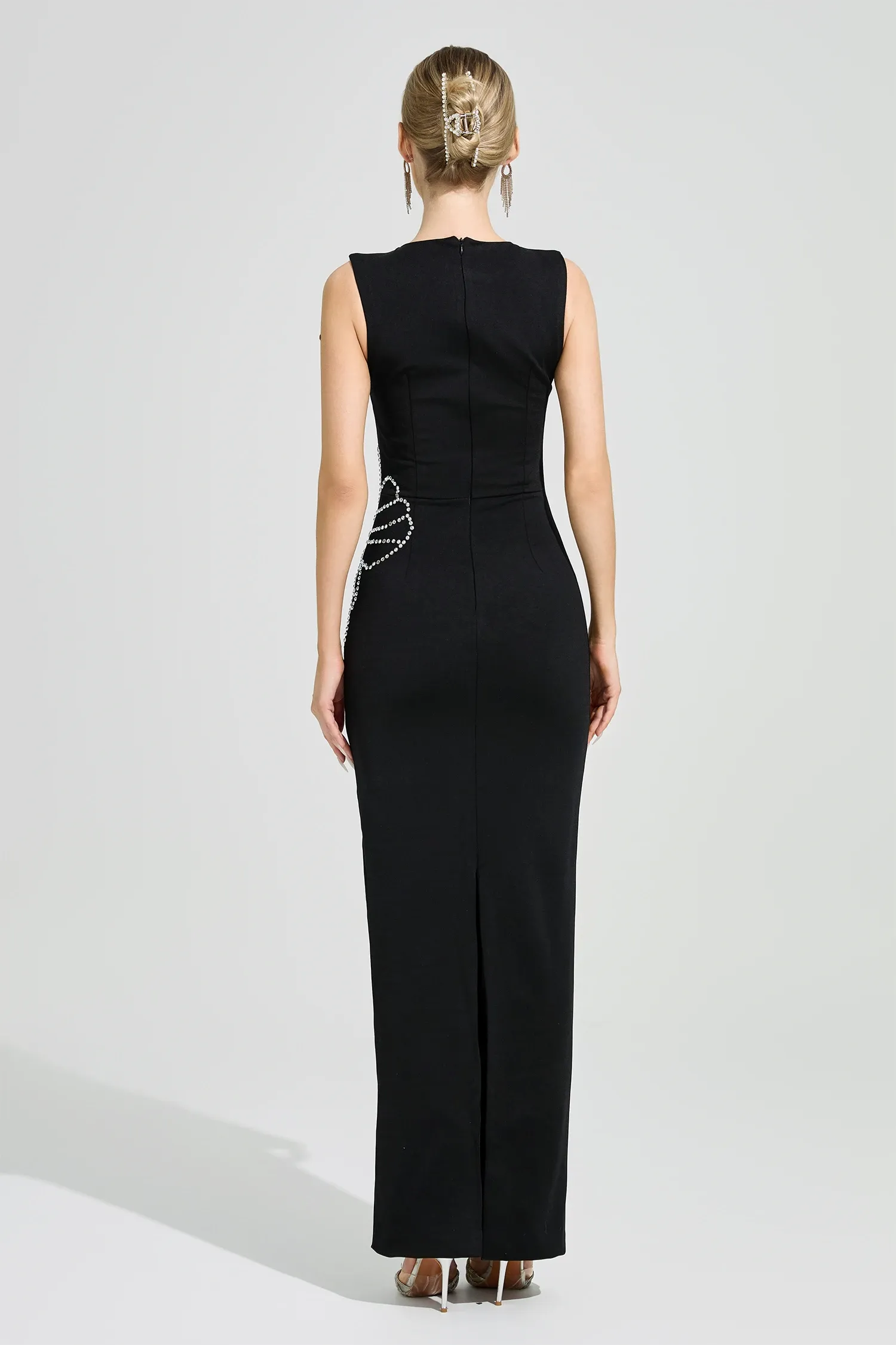 Cirexen Black Diamond Bodycon Maxi Dress