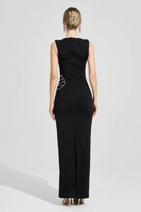 Cirexen Black Diamond Bodycon Maxi Dress