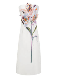 Eudoxia White Floral Embroidered Maxi Dress