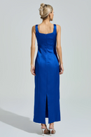 Gabby Blue Floral Embroidered Maxi Dress