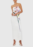 Eudoxia White Floral Embroidered Maxi Dress
