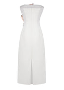 Eudoxia White Floral Embroidered Maxi Dress