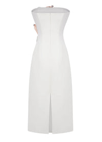 Eudoxia White Floral Embroidered Maxi Dress