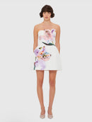 Eliezra White Floral Embroidered Mini Dress