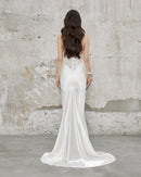 Orzavi Lace Backless Maxi Dress In White