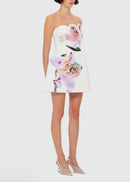 Eliezra White Floral Embroidered Mini Dress