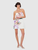 Eliezra White Floral Embroidered Mini Dress