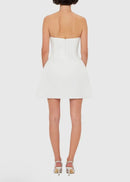 Eliezra White Floral Embroidered Mini Dress