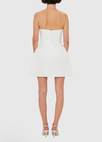 Eliezra White Floral Embroidered Mini Dress