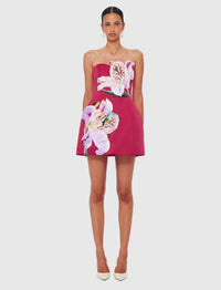 Eliezra Pink Floral Embroidered Mini Dress