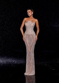 Glynis Rhinestone-Embellished Slim-Fit Maxi Dress