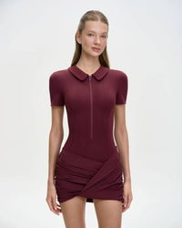 Zavelyn Bodysuit In Burgundy