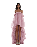 Nytheron Strapless Balloon Maxi Dress In Pink